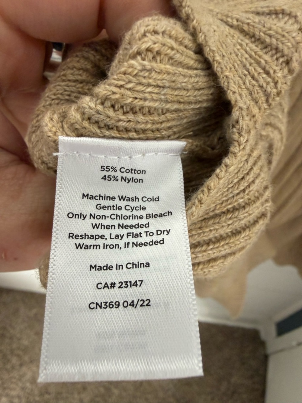 Talbots Neutral Ribbed V-Neck Sweater in Taupe - Picture 5 of 5
